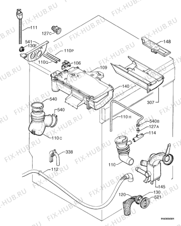 Взрыв-схема стиральной машины Aeg Electrolux L14710VIT - Схема узла Hydraulic System 272